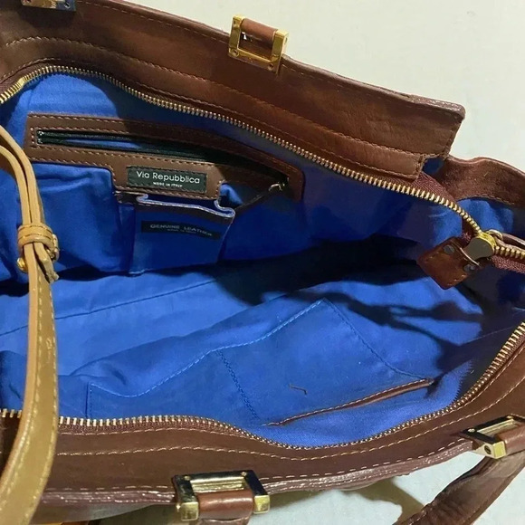 Via pepubblica plum beige leather unisex  briefcase ideas for work travel - Picture 6 of 15